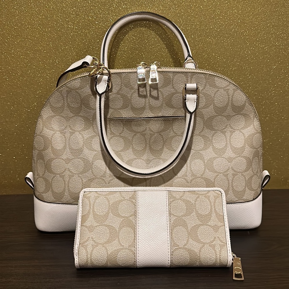 Coach Large Sierra Satchel Domed Crossbody Bag & Matching Wallet - Picture 2 of 14